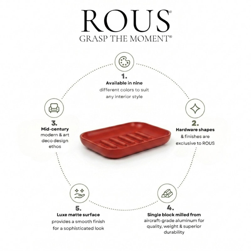 Alabaster Soap Dish, Rose (Red)