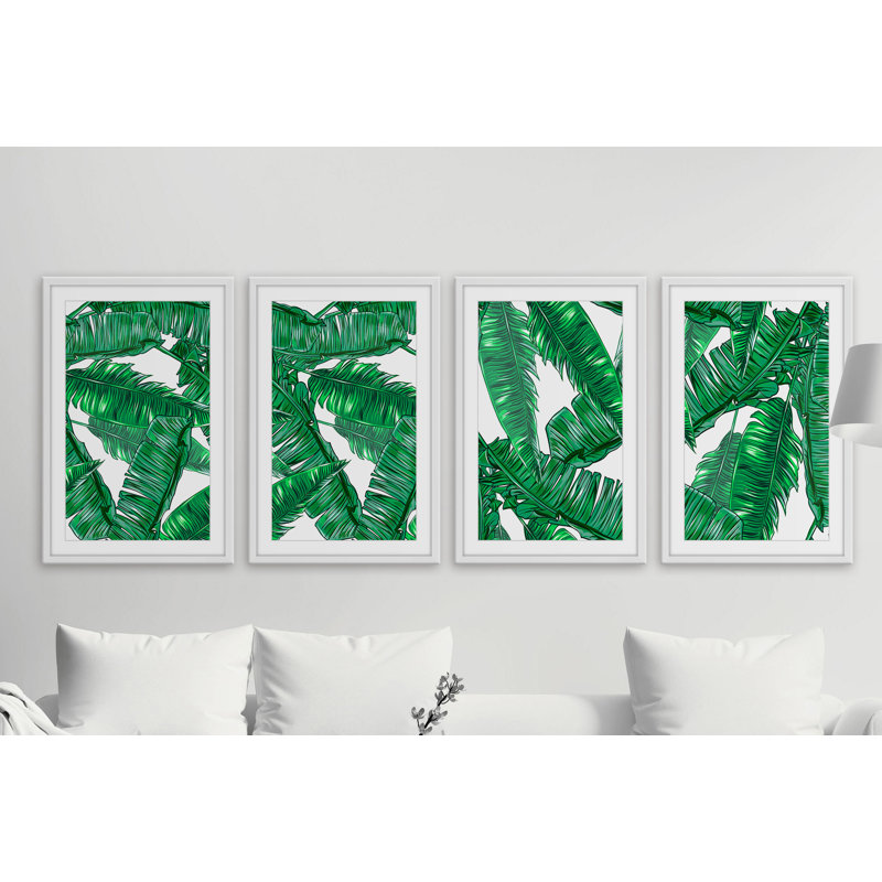 Pensacola quadriptych, reproduction d’art encadrée, H 45 po x l 30 po x L 1,5 po, Pas de tapis