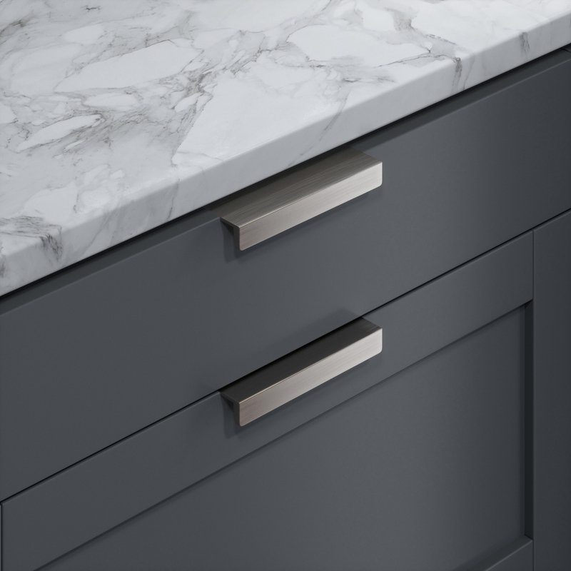Martin 3" Center to Center Satin Nickel Edge Drawer Pull, Satin Nickel, 3"