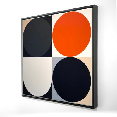 «Split Circles - Black», reproduction d'art encadrée | Décoration intérieure