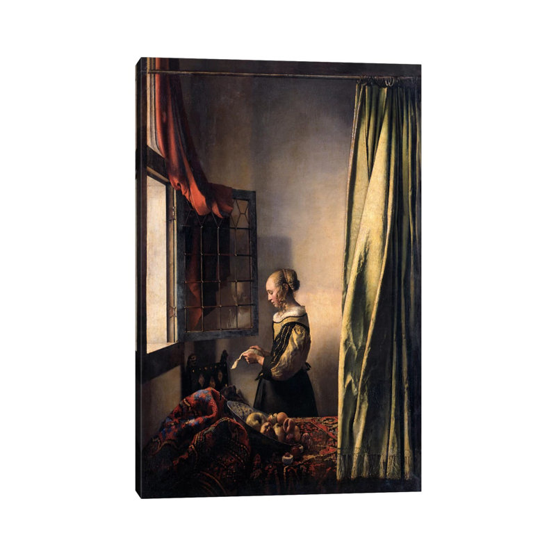 Girl Reading A Letter At An Open Window by Johannes Vermeer - Wrapped Canvas Painting, 152.5 cm H x 101.5 cm W