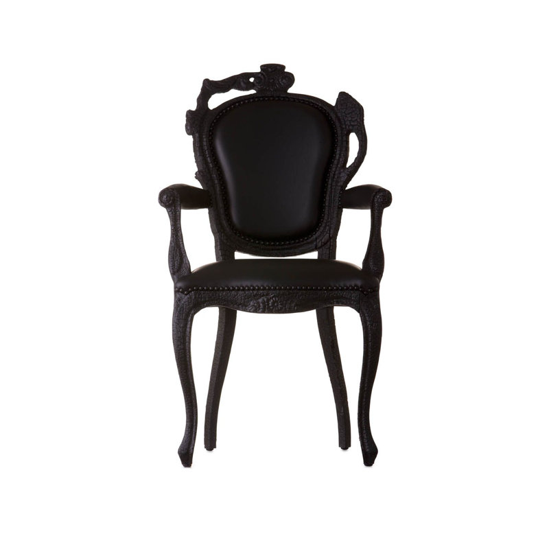 Smoke Leather Arm Chair