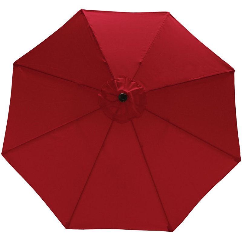 Delaplaine 9' Solid Octagon Market Umbrella with Push-Button Tilt - Red, Red