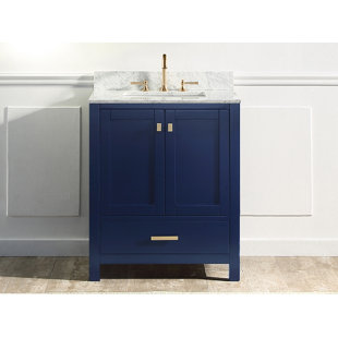 Whitney 30'' Single Bathroom Vanity with Marble Top