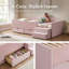 Structure de lit de jour rembourrée avec tiroirs de rangement, lit plateforme moderne pour chambre d'enfant peu encombrante-130819539-130819541