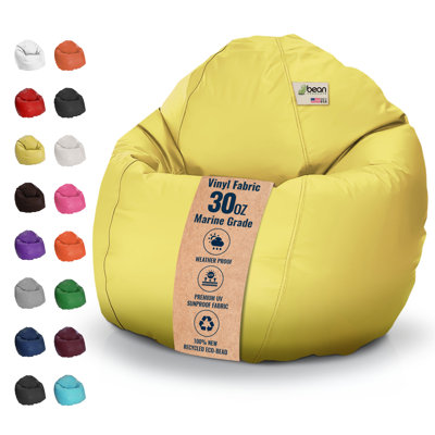 Bean Bag Chair - w/Polystyrene Beads and CertiPUR Foam Filled Waterproof Chair for Adults and Teens