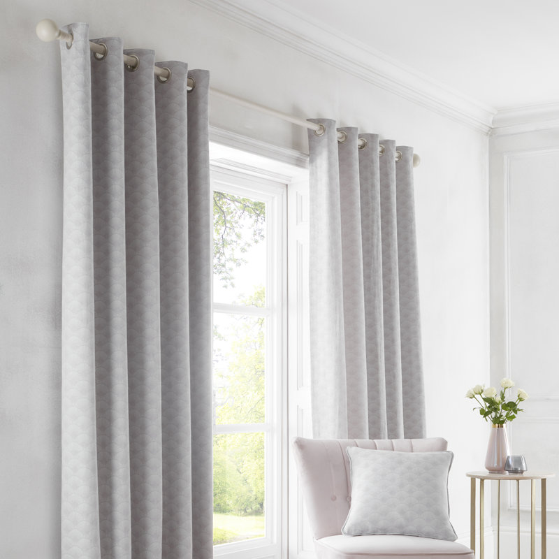 Buttram Cotton Blend Room Darkening Curtains / Drapes Pair, Blush, Width 229 x Drop 229 cm
