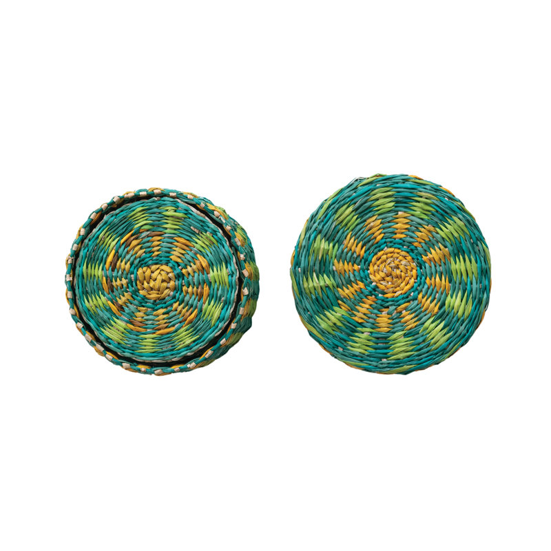 Seagrass Basket with Lid & 6 Coasters