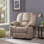 Fauteuil inclinable manuel luxueux en café, tissu doux pour la peau, porte-gobelets doubles