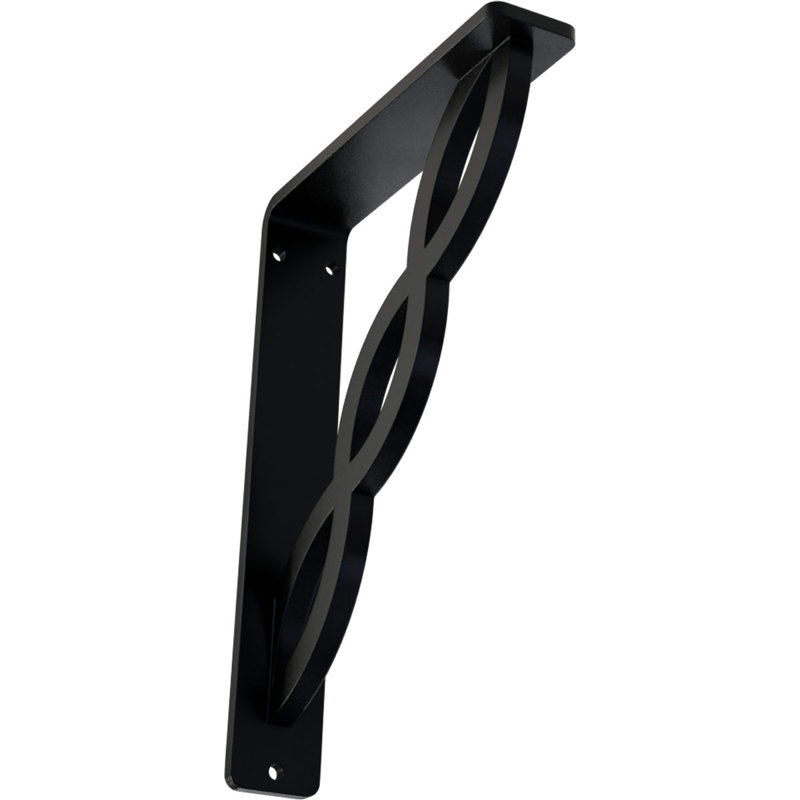 Support en fer forgé, H 8 po x l 1,5 po x P 5,5 po, Noir
