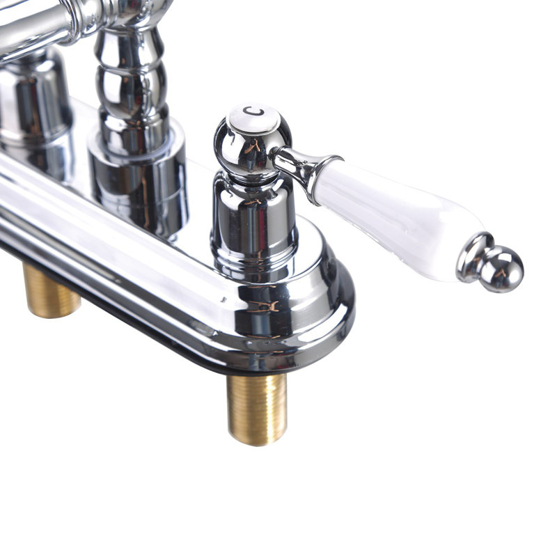 Classic 4-Inch Centerset Bathroom Sink Faucet in Chrome with Dual Lever Handles, Chrome