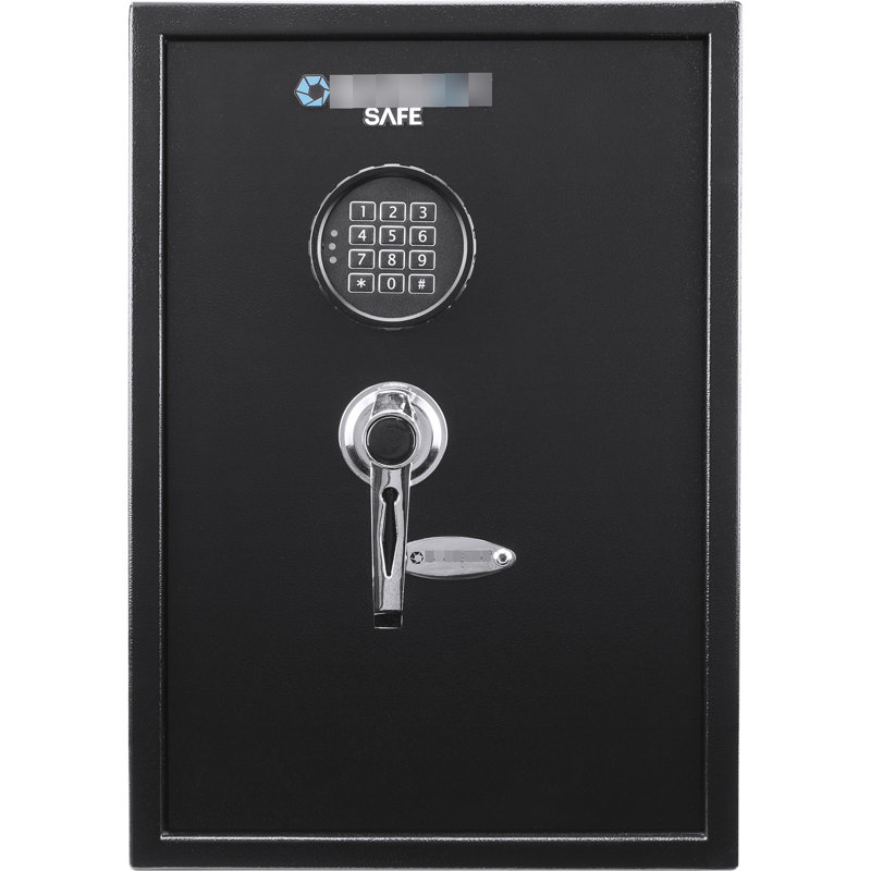 Coffre-fort en acier 1,45 pi cubes avec serrure électronique et trous de fixation pré-percés, noir, 2 tablettes amovibles