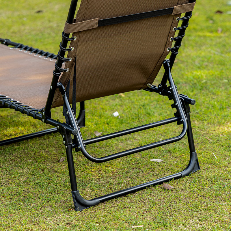 Chaise longue inclinable Outsunny, Brun