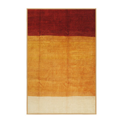 Contemporary Yellow/Red/Beige Area Rug