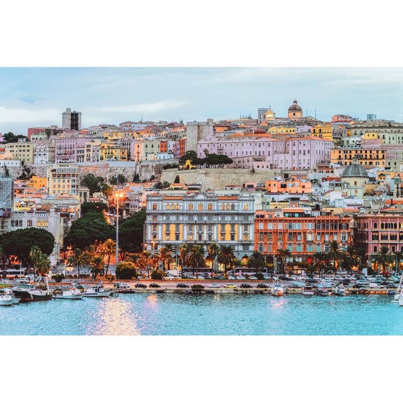 Cagliary Cityscape And Architecture by RomanBabakin - Wrapped Canvas Print, 30cm H x 46cm W