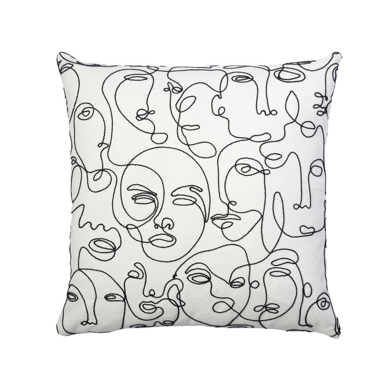 Housse et insert de coussin en coton, Blanc abstrait