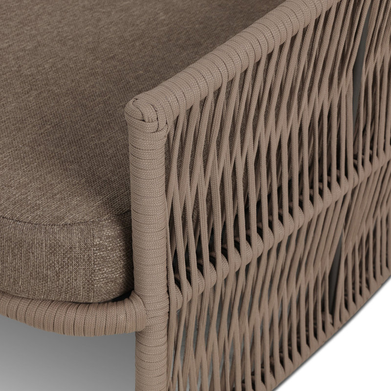 Ailena 61.5'' Wide Rounded Back Wicker Patio Daybed with Cushions, Ellor Brown/Bronze
