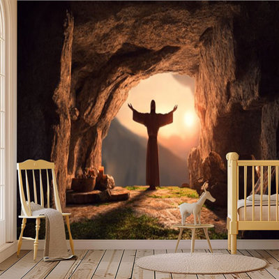 Peler et coller le papier peint adhésif des grottes, art mural auto-adhésif et amovible