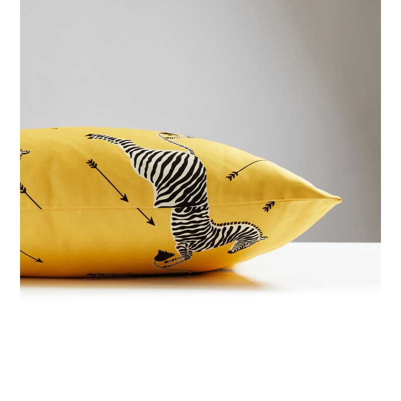 Zebras Square Pillow Cover & Insert, Yellow