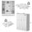 59.1" W 4-Door Wardrobe Armoire with 2 Hanging Rods, 5 Drawers & 7 Shelves-1302099770