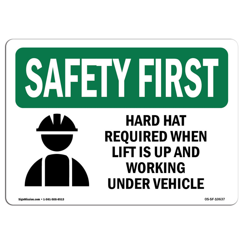 «Safety First Sign», H 12 po x l 18 po x P 0,1 po