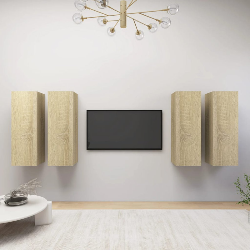 Ayeshia Unfinished for TVs up to 40", Sonoma Oak, 90cm H x 30.5cm W x 30cm D