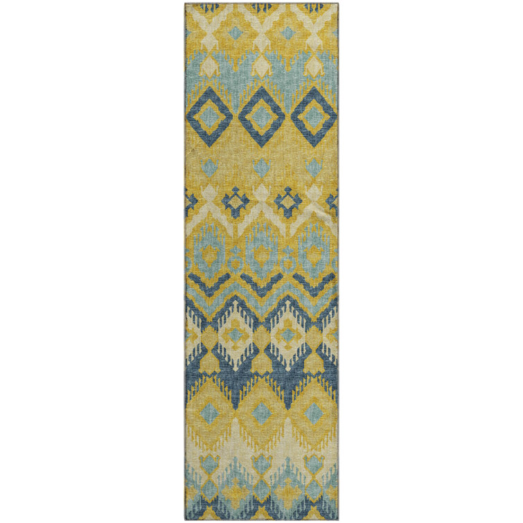 Premium Machine Washable Alliah AMF108 Yellow Rug
