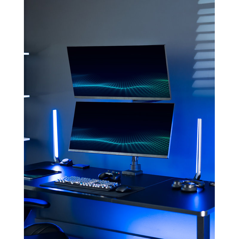 Vivo Pneumatic Arm Dual Ultrawide Monitor Desk Mount For Computer Screens To 49"