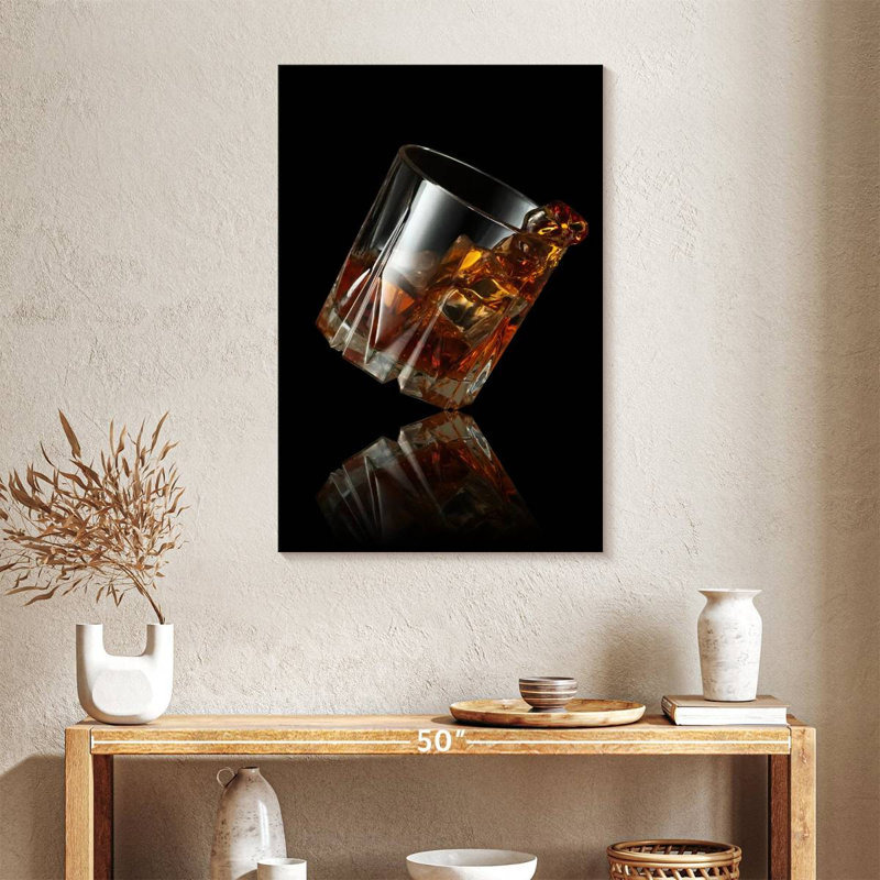Whiskey Glass Reflection Canvas Print, 36" H x 24" W x 1.25" D