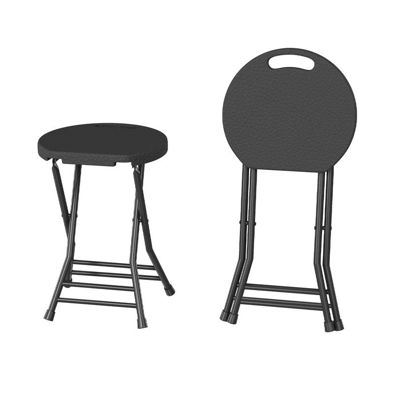 Tabouret pliant sans dossier de 18 pouces avec poignée, tabouret de bar pliable portatif avec pieds antidérapants, capacité de 600 lb pour la cuisine, le bar, la maison, l'intérieur et l'extérieur