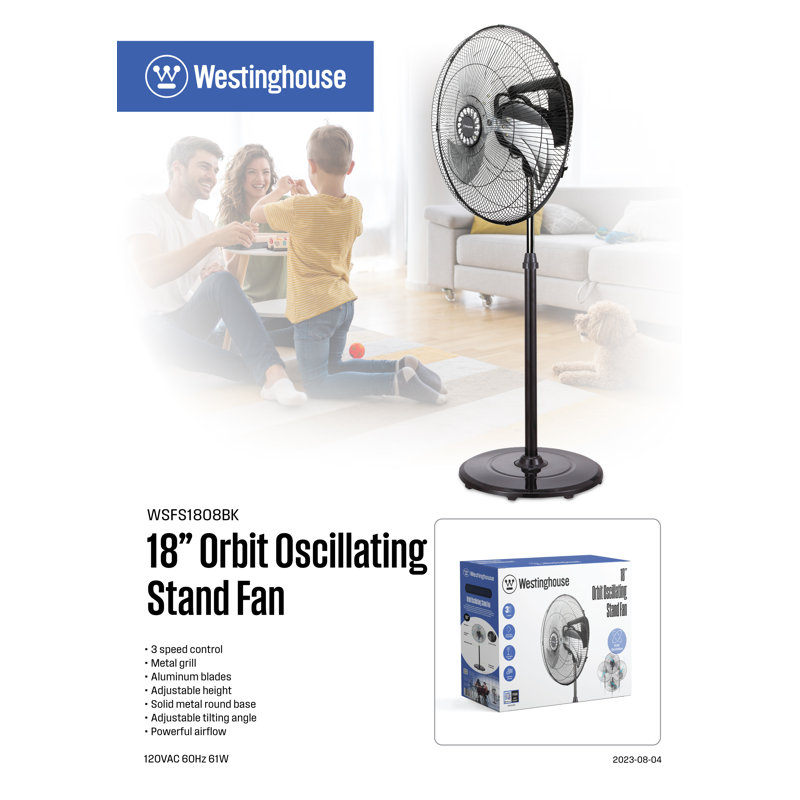 Ventilateur sur pied oscillant de 18 pouces Westinghouse