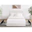 Grand lit plateforme tapissier Livcle Ivory Boucle