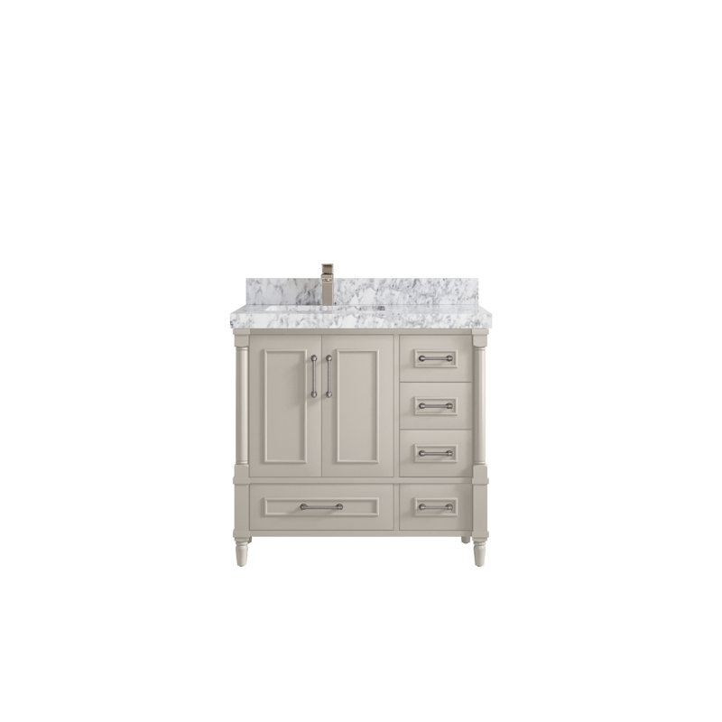 Meuble-lavabo simple 36 po avec plateau en marbre Aberdeen