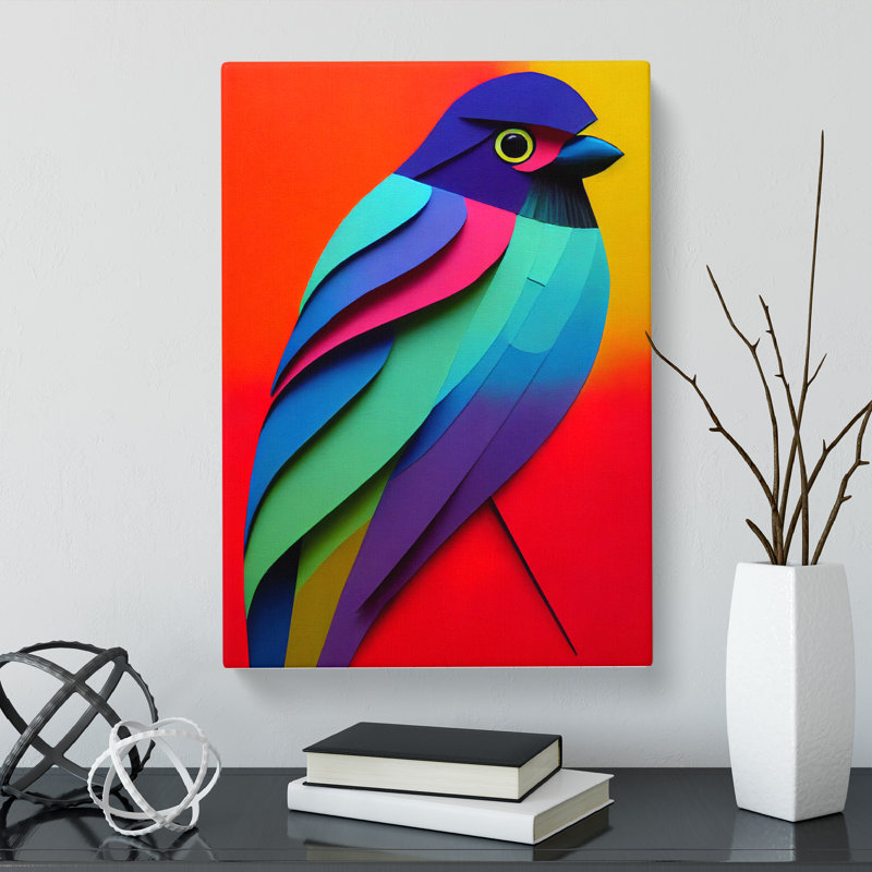 Bird Crayon - Wrapped Canvas, 50cm H x 35cm W x 3cm D