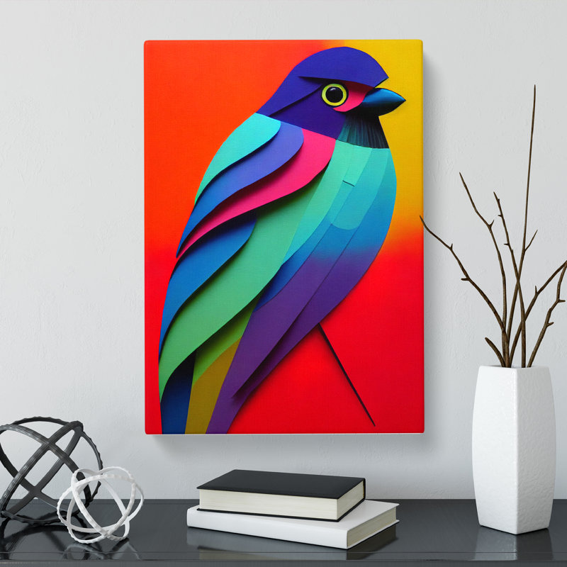 Bird Crayon - Wrapped Canvas, 76cm H x 50cm W x 3cm D