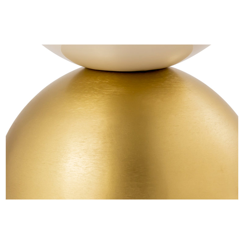 Calista Gold and Ivory Round Iron Side Table