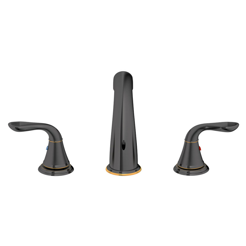 Robinet de salle de bain à large entraxe, Bronze huilé