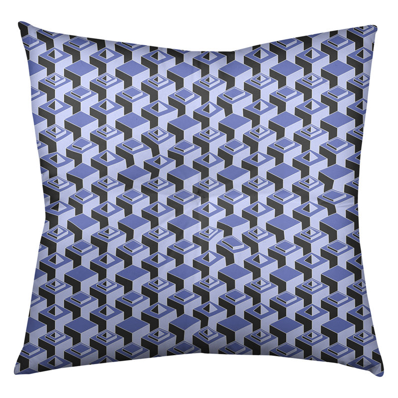 Coussin de sol classique de gratte-ciels, 30 po x 30 po, Bleu