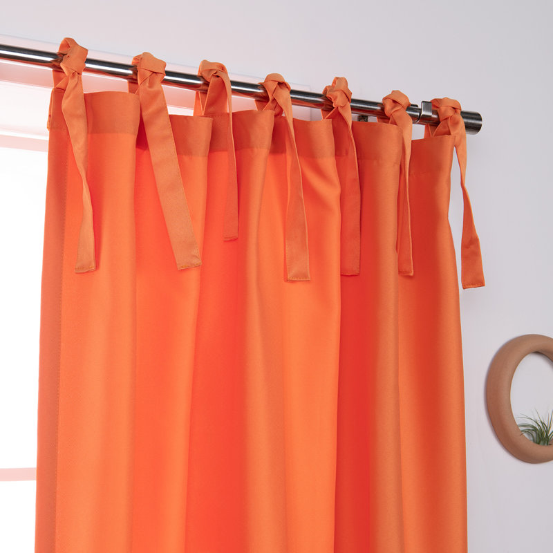 Arusyak Polyester Semi Sheer Sliding Panel Pair, Orange