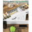 Grand garde-manger 67 po Farmhouse avec station de charge, tiroirs et tablettes réglables - blanc rustique moderne