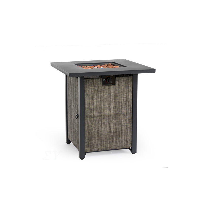 28" Propane Gas Fire Pit Table, 50000 BTU Square Steel Fire Pit  for Outside Patio Deck Garden Courtyard