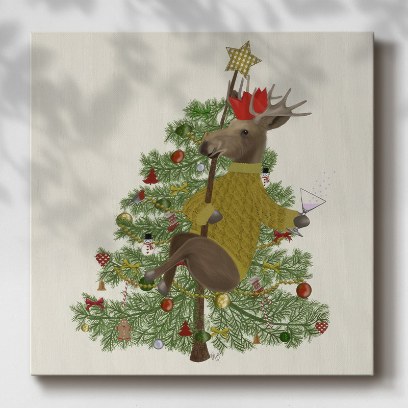 Moose Christmas Pole Dance, H 16 po x l 16 po x P 1,5 po