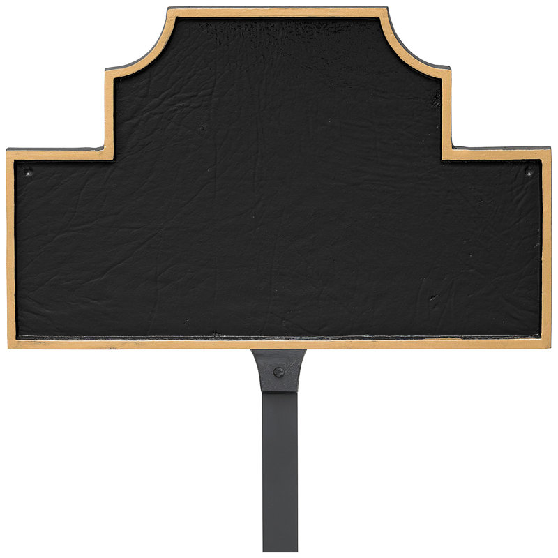 Enseigne d’adresse pour pelouse sur 1 ligne beckford, Noir / or, Oui