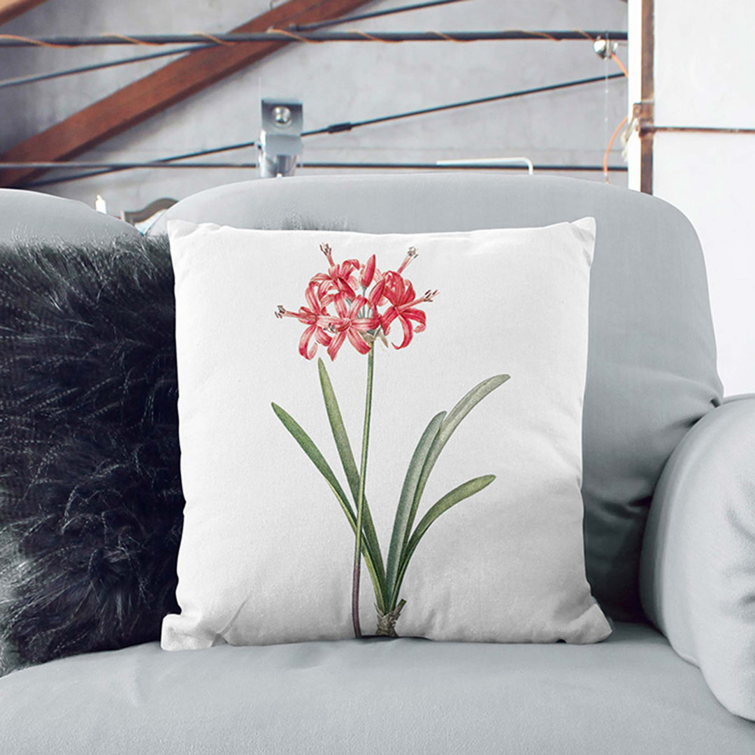 Guernsey Lily by Pierre-Joseph Redoute Cushion with Filling