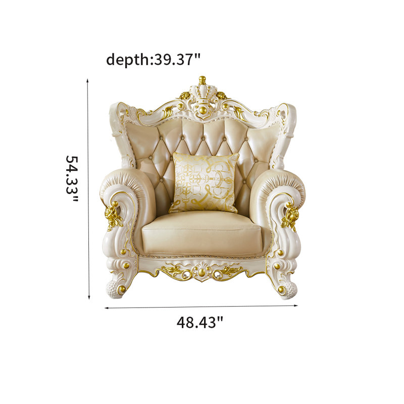 Fauteuil en cuir de vache de 48,43 po Macclenny