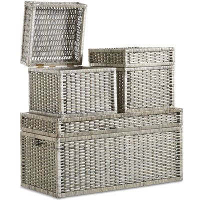 3 Piece Wicker Trunk Set