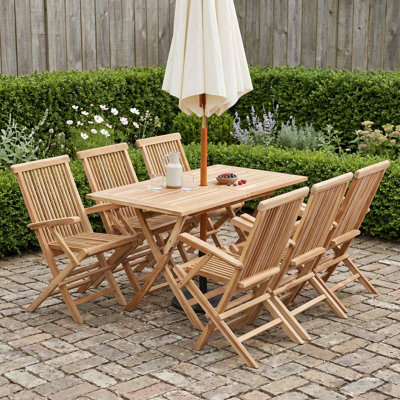 Solid Wood Patio Dining Set Table,