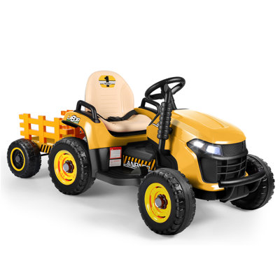 DEARAUTO 12 Volt 1 Seater Lawn Tractors,2x45W Motors, Bluetooth, Music, Shifter, Electric Car for Kids Ages 2-5,Battery Powered Ride On with Remote Control