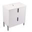 Meuble-lavabo de 30 po avec lavabo en céramique, conception cannelée pour impact visuel, glissières de tiroir à fermeture en douceur, tiroirs d'extension, 5,8 po, pieds 8,27 po, blanc, solution de rangement fonctionnelle-757031177
