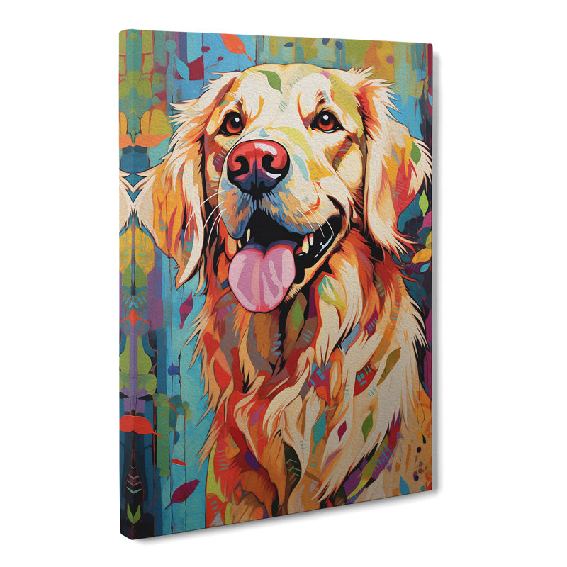 Golden Retriever Modern Art - No Frame Print, 60cm H x 40cm W x 3cm D